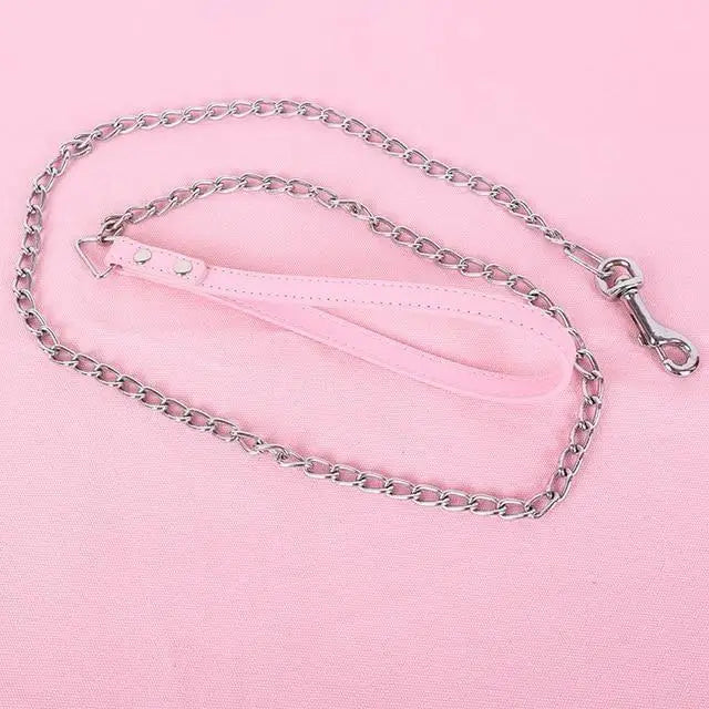 Pastel Leash Collar Choker Bell Kitten Necklace Petplay Kink Fetish Toys