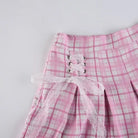 Candy Colored Blue Plaid Fur - Lined Lolita Skirt with Fur Trim - Cosparty