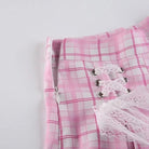 Candy Colored Blue Plaid Fur - Lined Lolita Skirt with Fur Trim - Cosparty