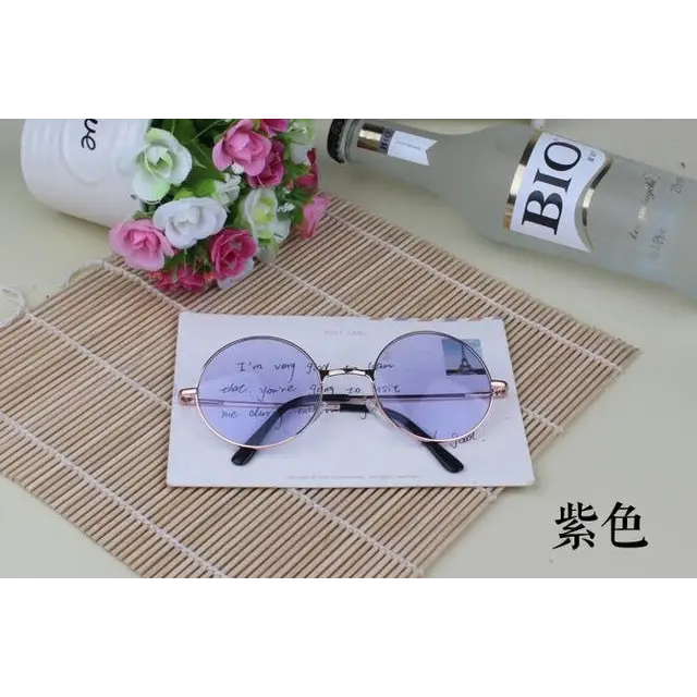 john lennon circle sunglasses glasses shades uv protection candy colored pastel fashion trendy aesthetic hipster hippie