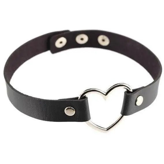 Candy Colored Heart Choker in Vegan Leather for Cosparty Fun - Cosparty