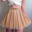Candy Colored High Quality Pleated Skirt with Lace Tulle Hem - Cosparty