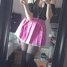 Candy Colored High Quality Pleated Skirt with Lace Tulle Hem - Cosparty