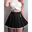 Candy Colored High Quality Pleated Skirt with Lace Tulle Hem - Cosparty