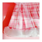 Candy Colored Pink Plaid Lolita Skirt with Fur-Lined Trim - Skirts