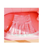 Candy Colored Pink Plaid Lolita Skirt with Fur - Lined Trim - Cosparty