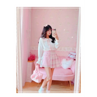 Candy Colored Purple Plaid Flower Lolita Skirt with Chain - skirt