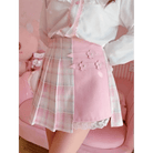 Candy Colored Purple Plaid Flower Lolita Skirt with Chain - Cosparty