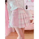 Candy Colored Purple Plaid Flower Lolita Skirt with Chain - Cosparty