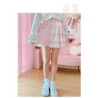 Candy Colored Purple Plaid Flower Lolita Skirt with Chain - skirt