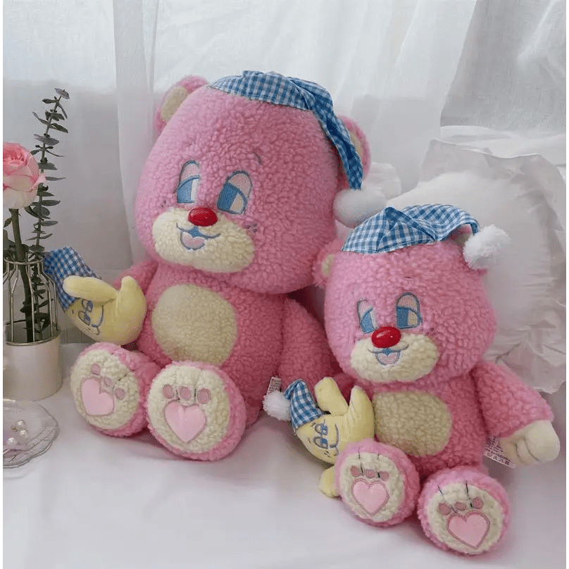 Candy Pink Teddy Bear with Moon Plush for Cozy Bedtime Snuggles - Cosparty