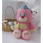 Candy Pink Teddy Bear with Moon Plush for Cozy Bedtime Snuggles - Cosparty