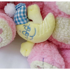 Candy Pink Teddy Bear with Moon Plush for Cozy Bedtime Snuggles - toy