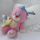 Candy Pink Teddy Bear with Moon Plush for Cozy Bedtime Snuggles - toy