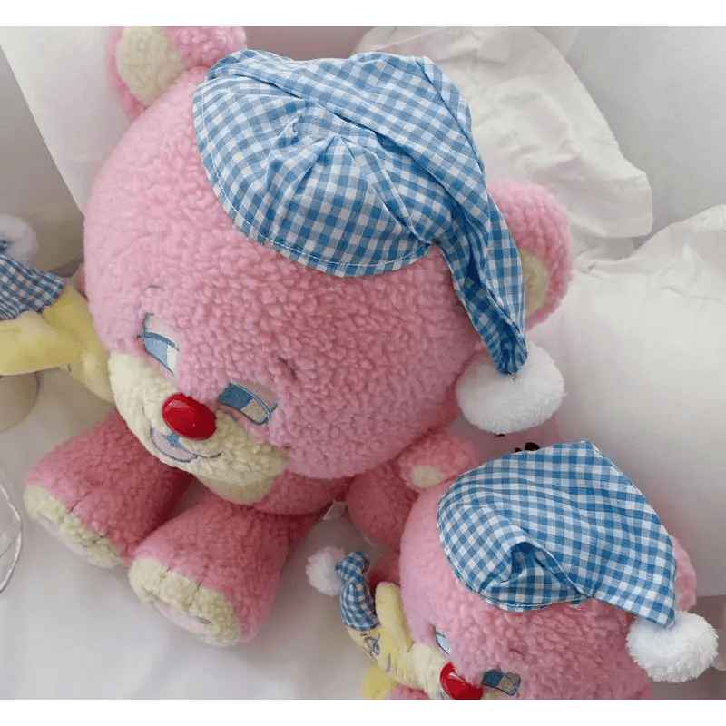 Candy Pink Teddy Bear with Moon Plush for Cozy Bedtime Snuggles - Cosparty