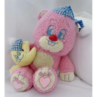 Candy Pink Teddy Bear with Moon Plush for Cozy Bedtime Snuggles - toy