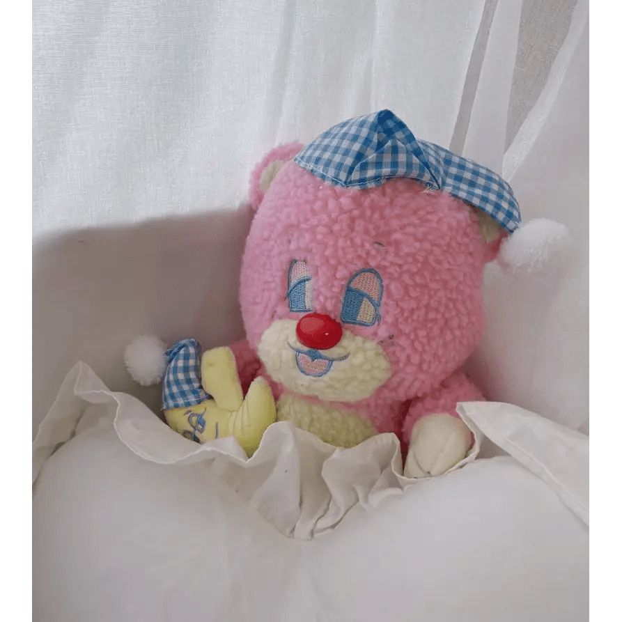 Candy Pink Teddy Bear with Moon Plush for Cozy Bedtime Snuggles - Cosparty