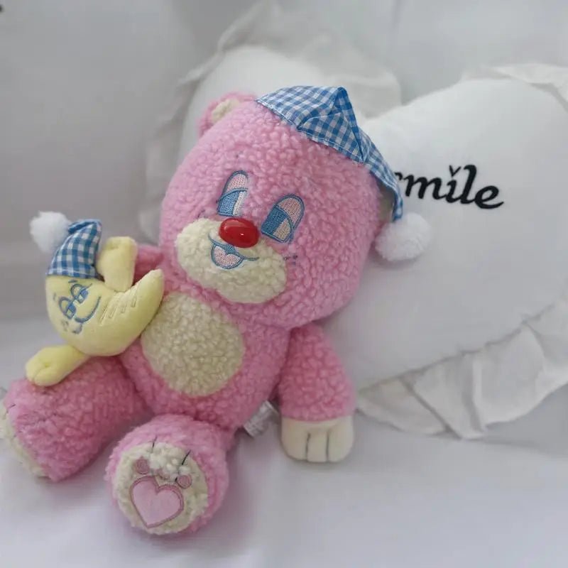 Candy Pink Teddy Bear with Moon Plush for Cozy Bedtime Snuggles - Cosparty