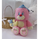 Candy Pink Teddy Bear with Moon Plush for Cozy Bedtime Snuggles - toy