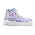 Canvas Hi Top Unicorn Pattern Shoes with Comfortable Wedge Heel - Cosparty