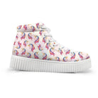 Canvas Hi Top Unicorn Pattern Shoes with Comfortable Wedge Heel - Cosparty