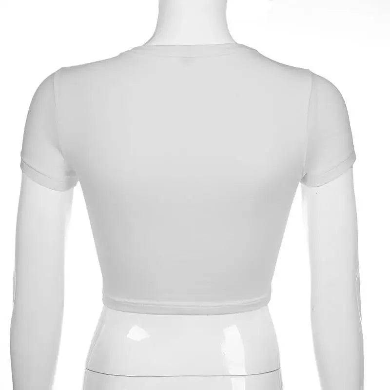 Care Bears Inspired Bright White Crop Top for Kawaii Fashion - Cosparty