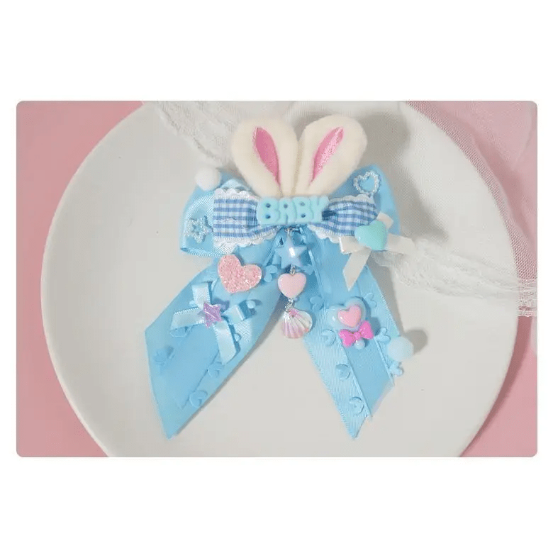 Carefully Hand - Decorated Fairy - Kei Baby Sweet Bunny Bow Clip - Cosparty