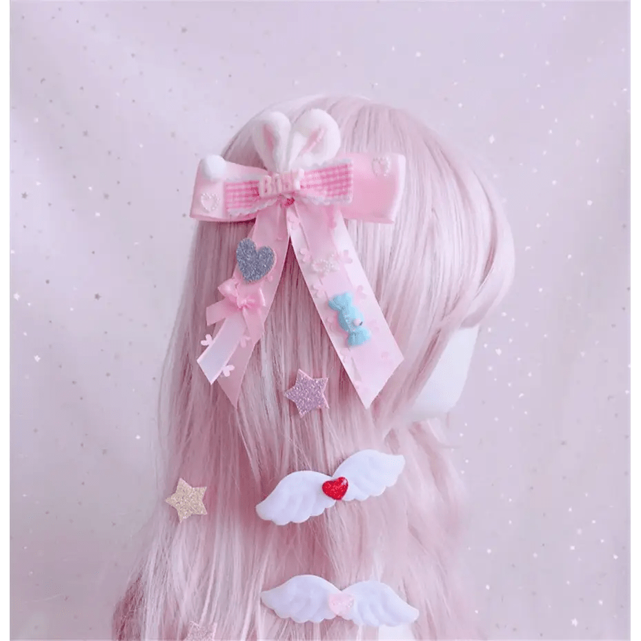 Carefully Hand - Decorated Fairy - Kei Baby Sweet Bunny Bow Clip - Cosparty