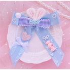 Carefully Hand-Decorated Fairy-Kei Baby Sweet Bunny Bow Clip - Blue Bow Clip - hair accessory