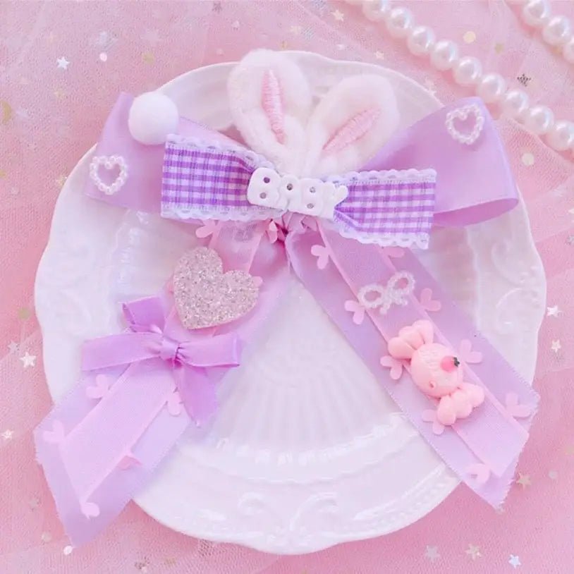 Carefully Hand - Decorated Fairy - Kei Baby Sweet Bunny Bow Clip - Cosparty