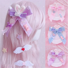 Carefully Hand-Decorated Fairy-Kei Baby Sweet Bunny Bow Clip - hair accessory