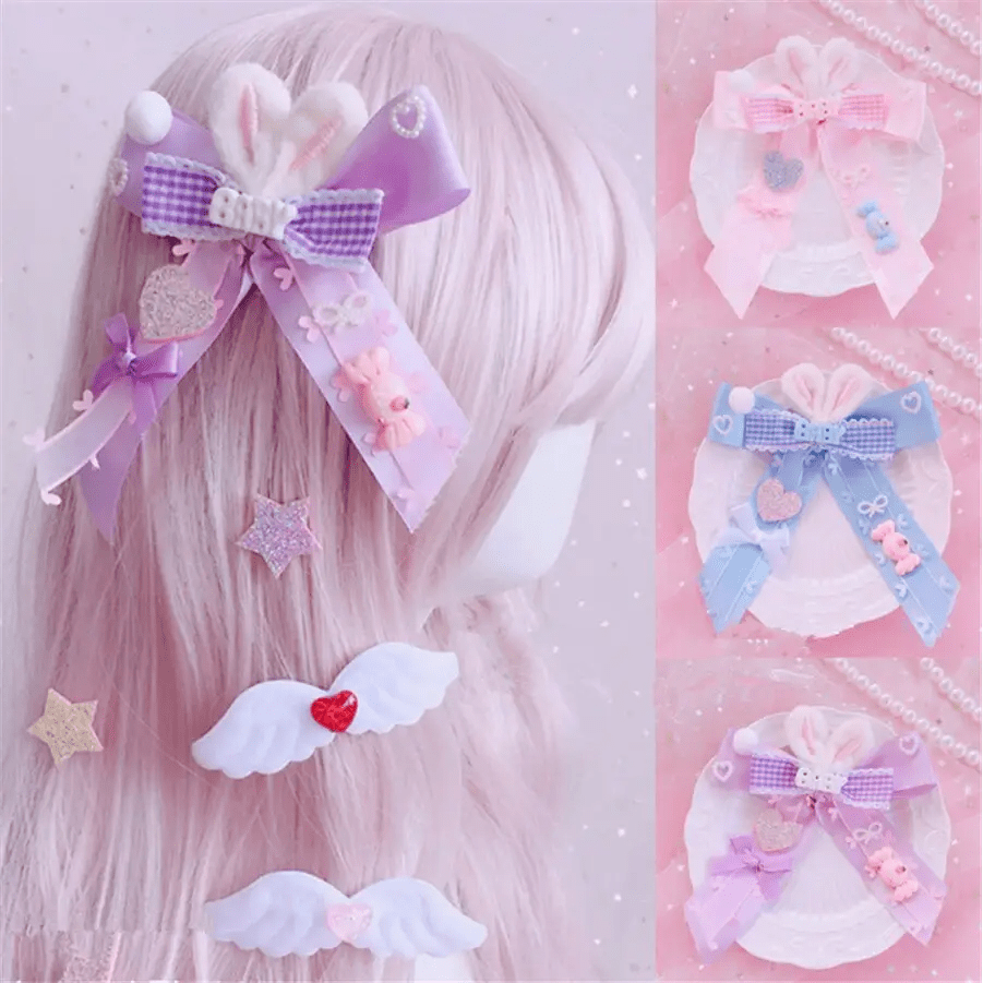 Carefully Hand - Decorated Fairy - Kei Baby Sweet Bunny Bow Clip - Cosparty