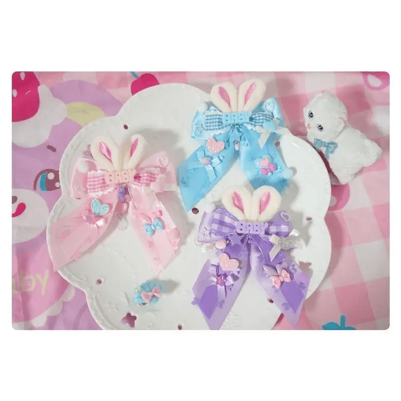 Carefully Hand - Decorated Fairy - Kei Baby Sweet Bunny Bow Clip - Cosparty