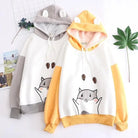 Cat - Eared Hamster Hoodie with Sunflower Seeds for Kawaii Fashion - Cosparty