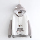 Cat-Eared Hamster Hoodie with Sunflower Seeds for Kawaii Fashion - sweater