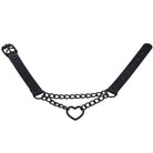 Chained Heart Choker Necklace in Thick Vegan Leather - collar