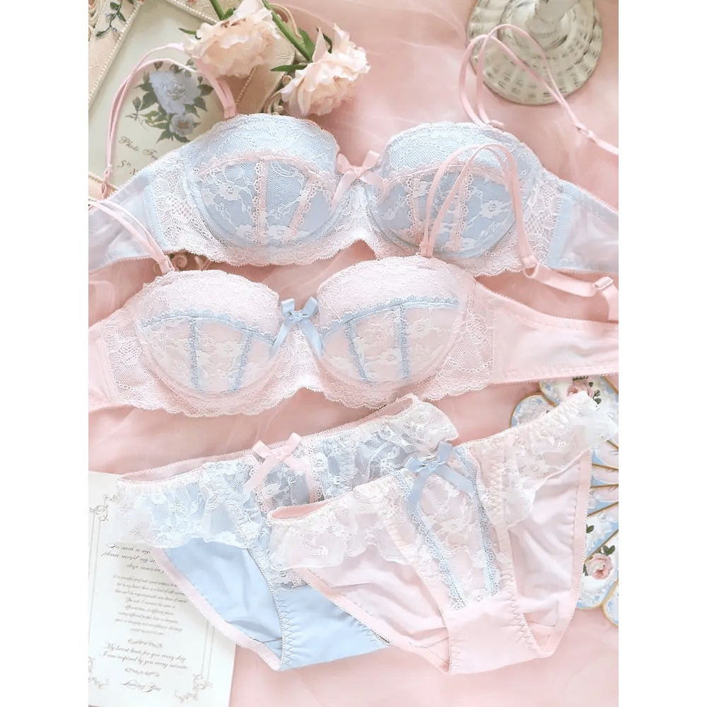 Charming Pink or Blue Neko Maid Lingerie Set for Little Ones - Cosparty