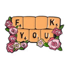 Cheeky Scrabble Inspired Fuck You Enamel Lapel Pin - pin