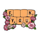 Cheeky Scrabble Inspired Fuck You Enamel Lapel Pin - Cosparty