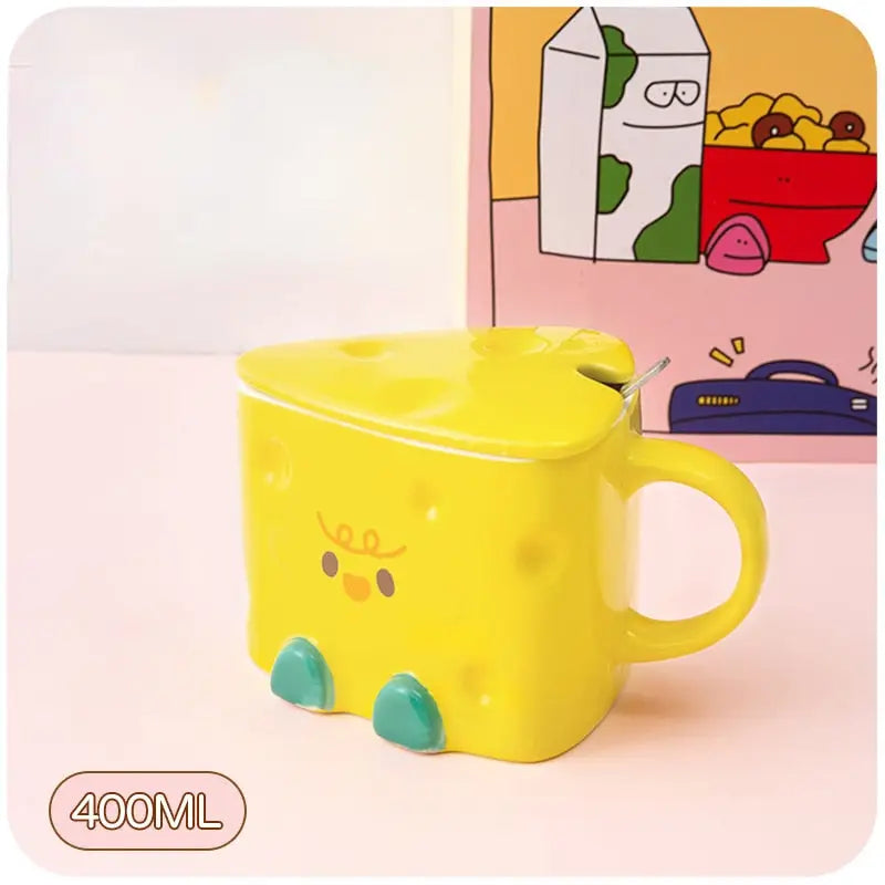 Cheesy Mugs for Extra Cheesy Goodness in Every Sip - Yellow + Green Feet - mug