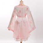 Cherry Blossom Print Kimono Dress in Pastel Pink and White - Dress