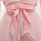 Cherry Blossom Print Kimono Dress in Pastel Pink and White - Dress