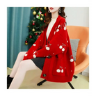 Cherry Cardigan with Adorable Embroidery and Luxurious Knit Material - sweater