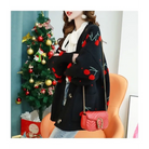 Cherry Cardigan with Adorable Embroidery and Luxurious Knit Material - sweater