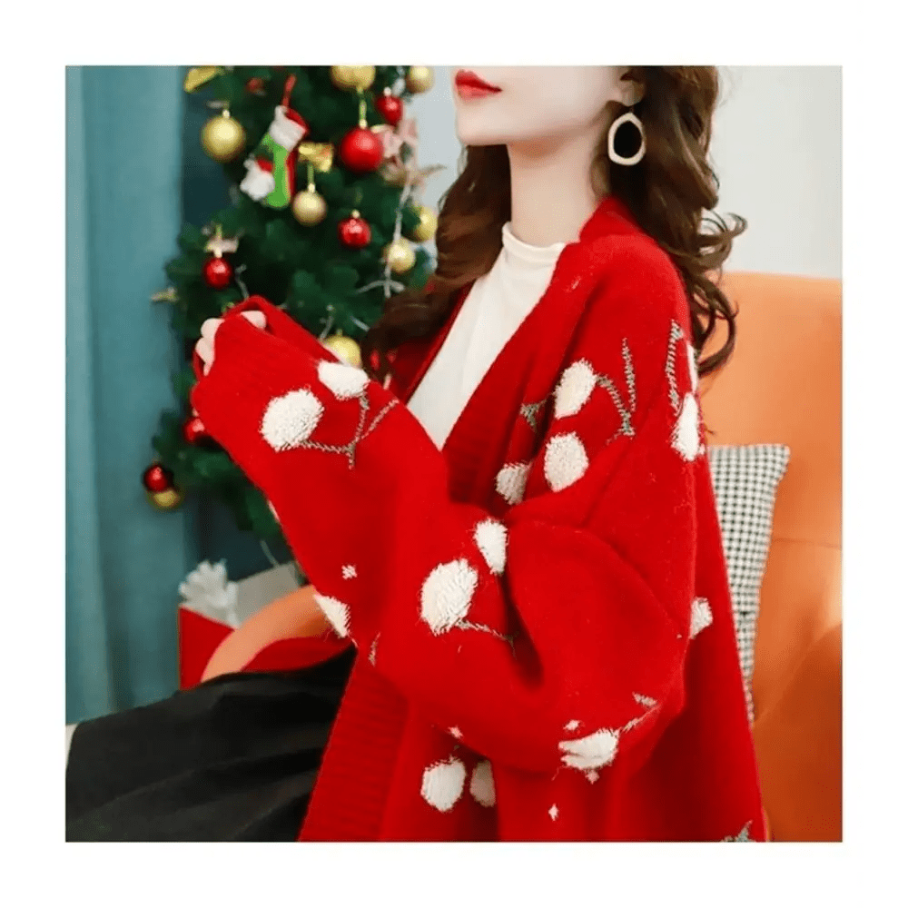 Cherry Cardigan with Adorable Embroidery and Luxurious Knit Material - Cosparty