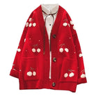 Cherry Cardigan with Adorable Embroidery and Luxurious Knit Material - Cosparty