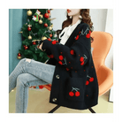 Cherry Cardigan with Adorable Embroidery and Luxurious Knit Material - Cosparty