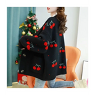 Cherry Cardigan with Adorable Embroidery and Luxurious Knit Material - sweater