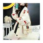 Cherry Cardigan with Adorable Embroidery and Luxurious Knit Material - sweater