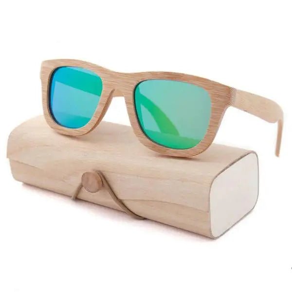 Chic Bamboo Wood Sunglasses for Style and UV Protection - Cosparty